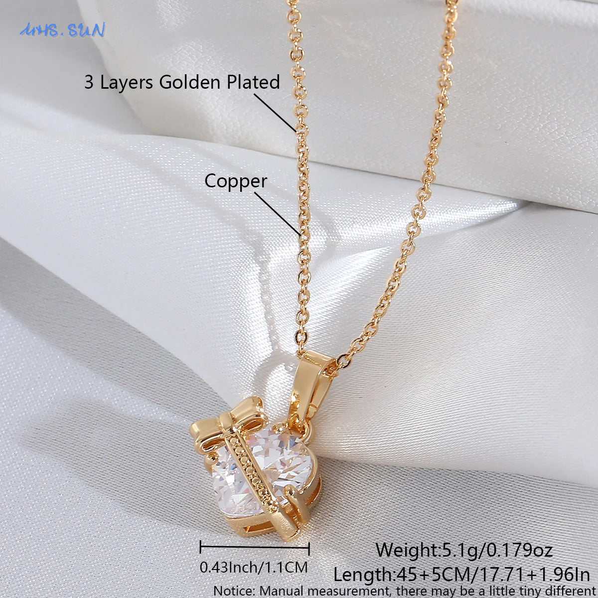 Sacred Heart of Jesus Cross Pendant Necklace with Cubic Zirconia