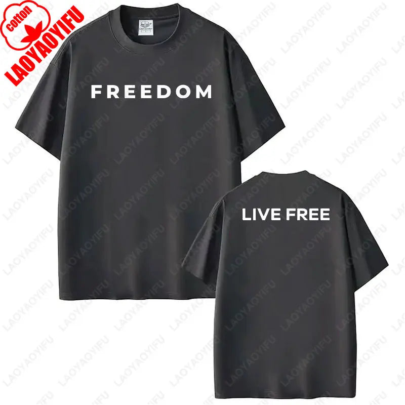 Freedom Graphic T-Shirt – Patriotic Streetwear Cotton Tee for Men and Women, Casual Short-Sleeve O-Neck Top