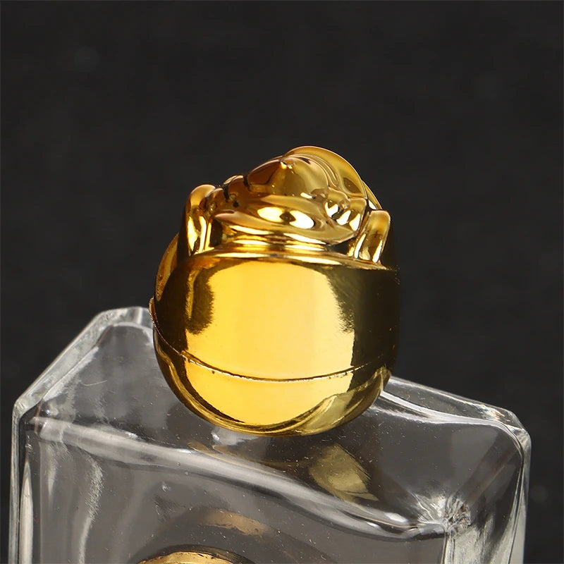Mini Refillable Holy Water Bottle – Glass with Christian Figure & Rosette Cap – 15ml
