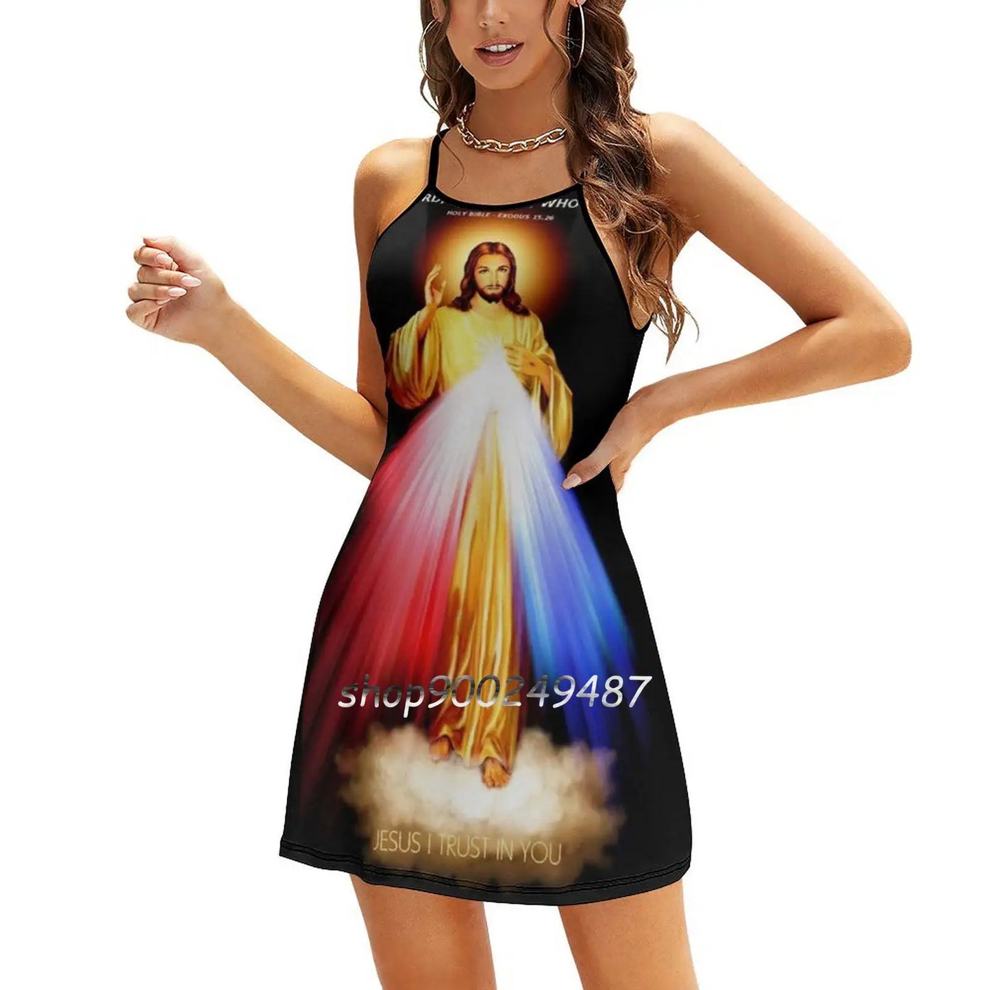 Divine Mercy “Jesus I Trust In You” Korean Kawaii Square Collar Dress