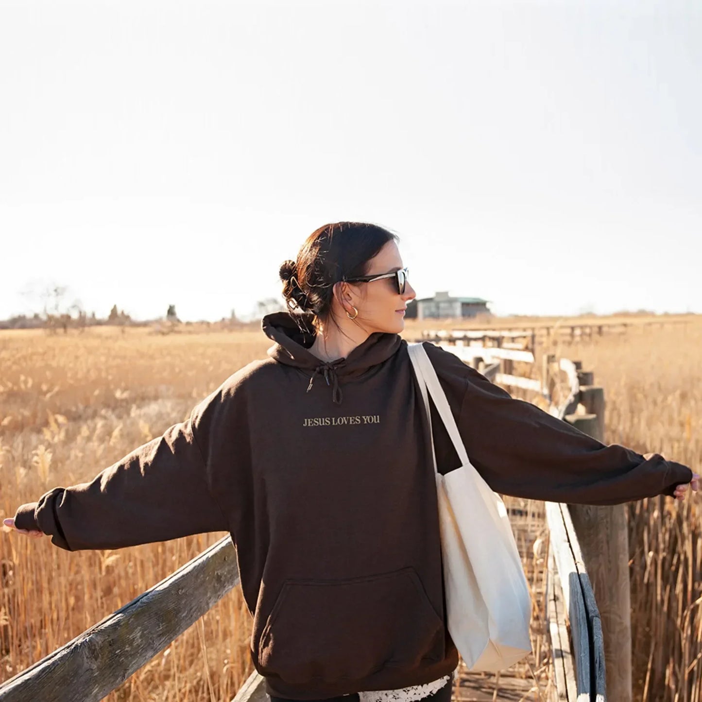 Jesus Loves You Print Pullover Hoodies Women's Autumn Winter Streetwear Sweatshirt Hooded Tops Clothes Winter Clothes Women