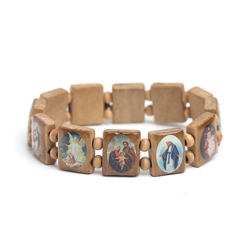 Natural Wooden Catholic Rosary Bracelet – Faith-Inspired Unisex Religious Jewelry