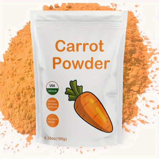 Carrot Powder – 180g (Pack of 1), Vegan & Gluten-Free, 5g/Serving – For Smoothies, Cooking & Baking – Natural Vegetable Powder