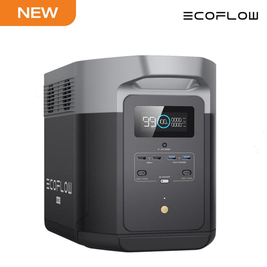 EcoFlow DELTA 2 Max 1900Wh Portable Power Station | 2400W AC Output (3400W with X-BOOST) | Solar Power Bank & Fast Recharge for Home Backup, RVs & Outdoors